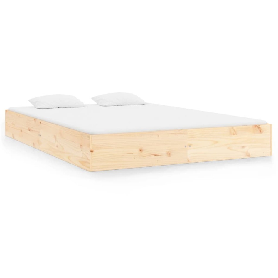 Estructura de cama sin colchón madera maciza 120x200