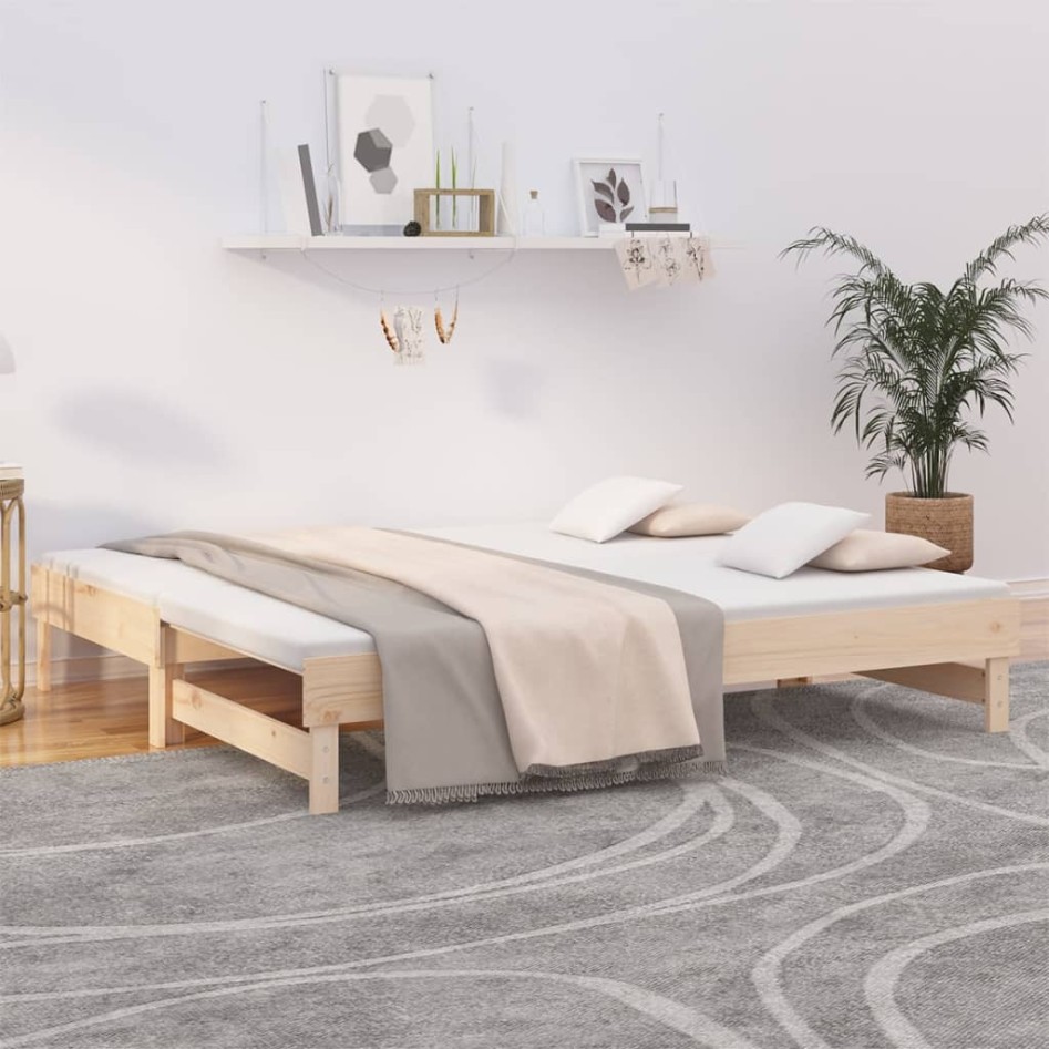 Sofá cama extraíble madera maciza de pino 2x(75x190)