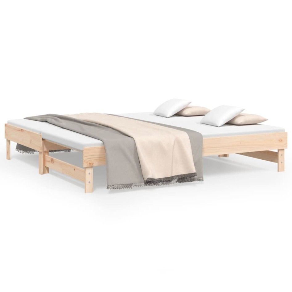 Sofá cama extraíble madera maciza de pino 2x(75x190)