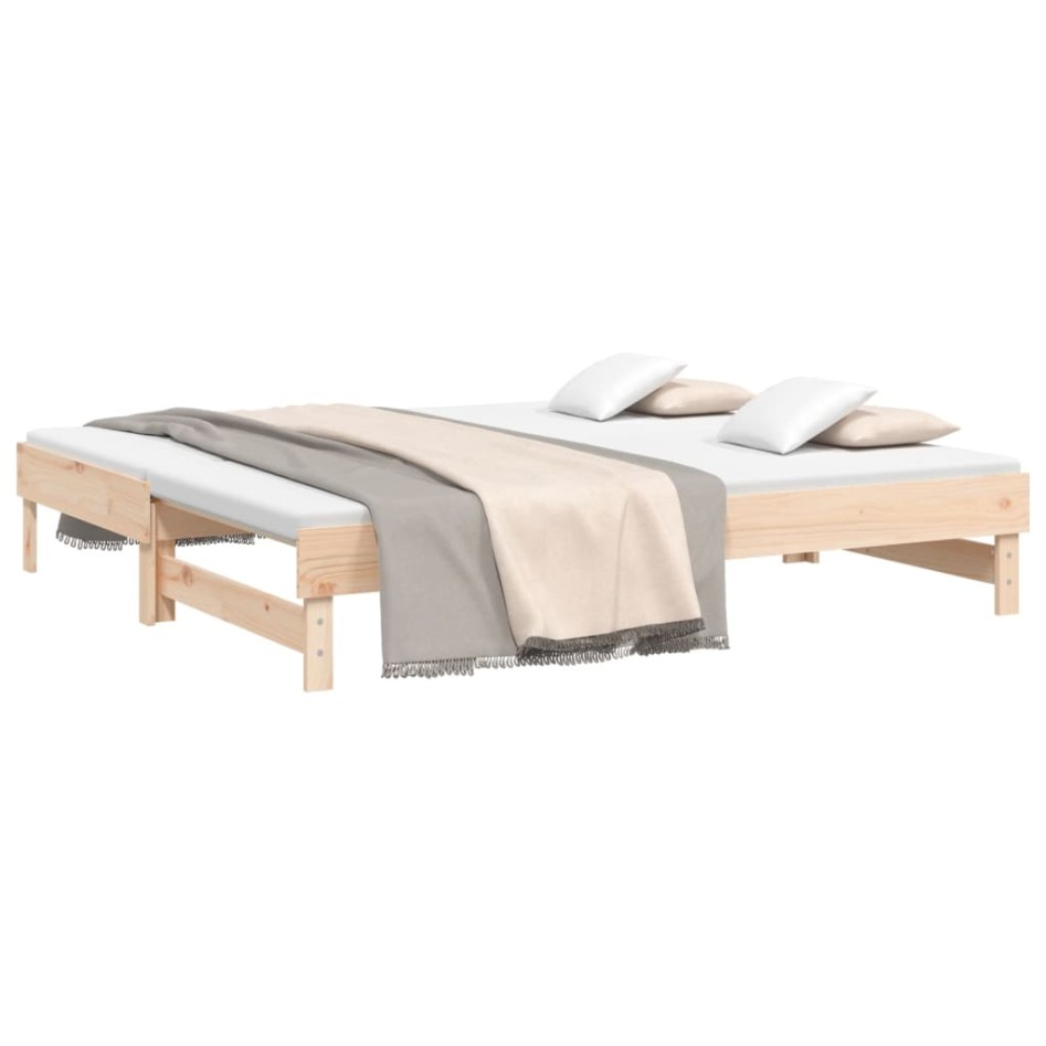 Sofá cama extraíble madera maciza de pino 2x(75x190)