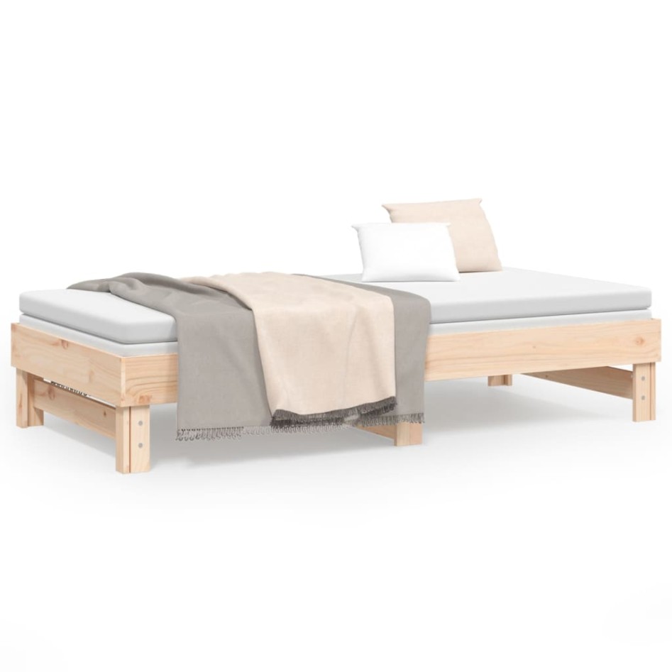 Sofá cama extraíble madera maciza de pino 2x(75x190)