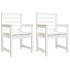 Sillas jardín 2 uds madera maciza pino blanco 60x48x91