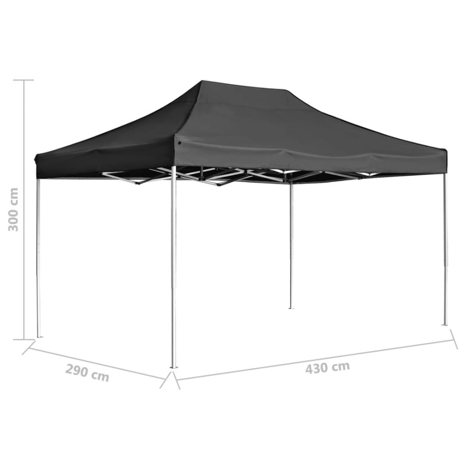 Carpa plegable profesional de aluminio gris antracita 4,5x3