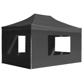 Carpa plegable con paredes aluminio gris antracita 4,5x3