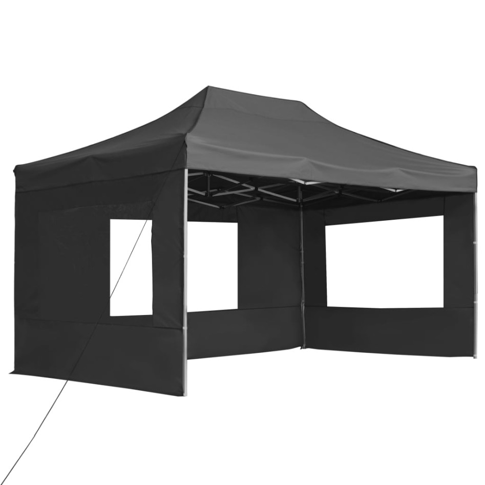 Carpa plegable con paredes aluminio gris antracita 4,5x3
