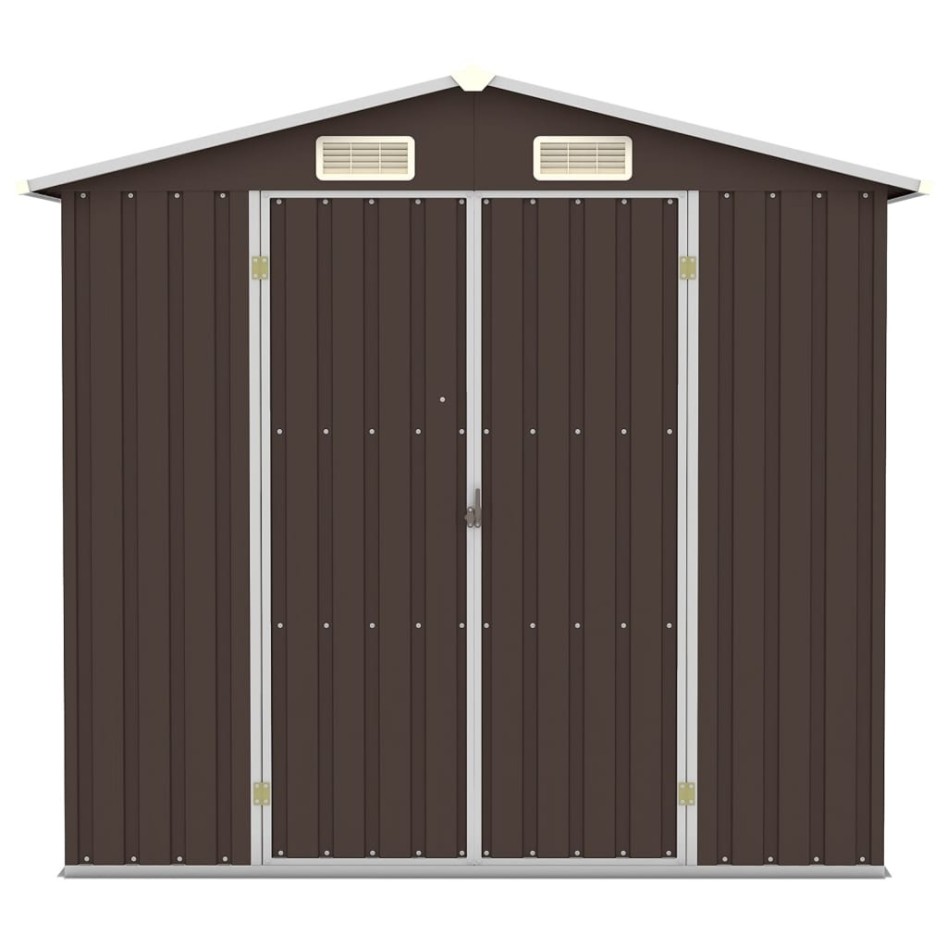 Cobertizo de jardín acero galvanizado marrón 205x129x183