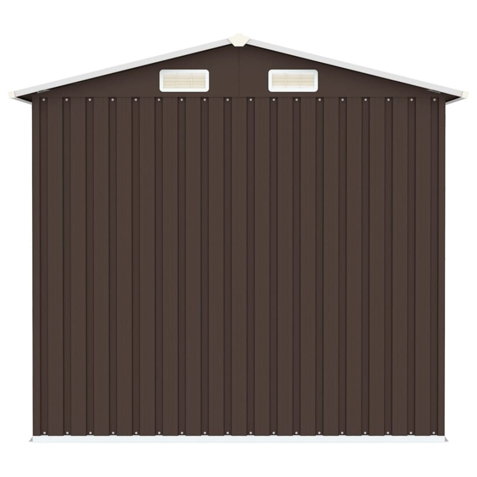 Cobertizo de jardín acero galvanizado marrón 205x129x183