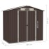 Cobertizo de jardín acero galvanizado marrón 205x129x183