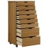 Cajonera con ruedas MOSS madera maciza pino marrón