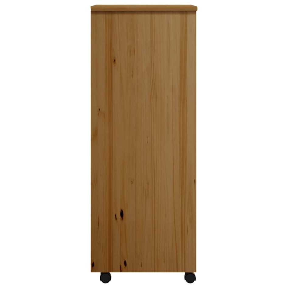 Cajonera con ruedas MOSS madera maciza pino marrón