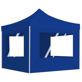 Carpa plegable profesional con paredes aluminio azul 2x2