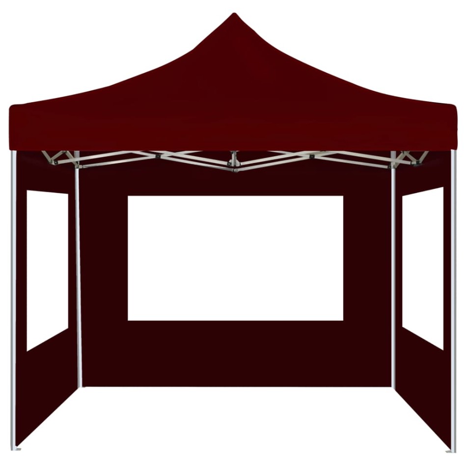 Carpa plegable profesional paredes aluminio color burdeos 2x2