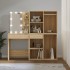 Tocador con LED y 2 armarios madera contrachapada roble