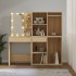 Tocador con LED y 2 armarios madera contrachapada roble