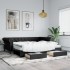 Sofá cama nido con cajones cuero sintético negro 90x200