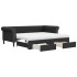 Sofá cama nido con cajones cuero sintético negro 90x200