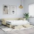 Sofá cama nido con cajones cuero sintético crema 90x200