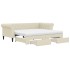 Sofá cama nido con cajones cuero sintético crema 90x200