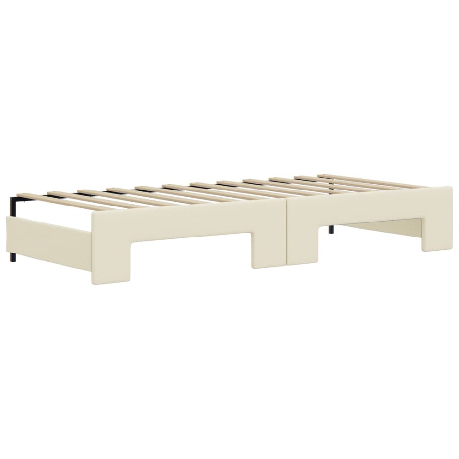 Sofá cama nido con cajones cuero sintético crema 90x200