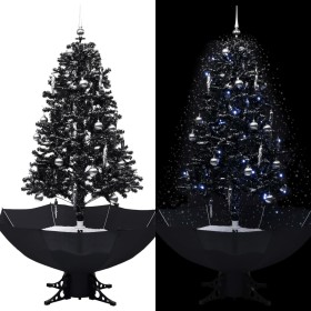 Árbol de Navidad con nieve y base de paraguas PVC negro 170