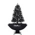Árbol de Navidad con nieve y base de paraguas PVC negro 170