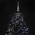 Árbol de Navidad con nieve y base de paraguas PVC negro 170