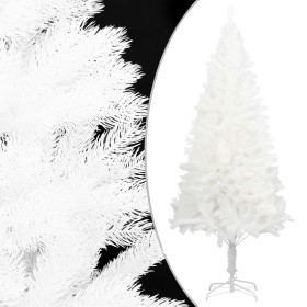 Árbol artificial de Navidad con hojas realistas blanco 240