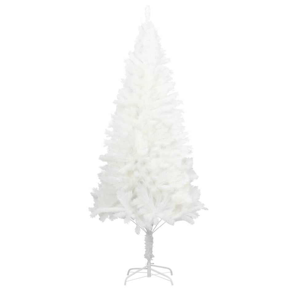 Árbol artificial de Navidad con hojas realistas blanco 240