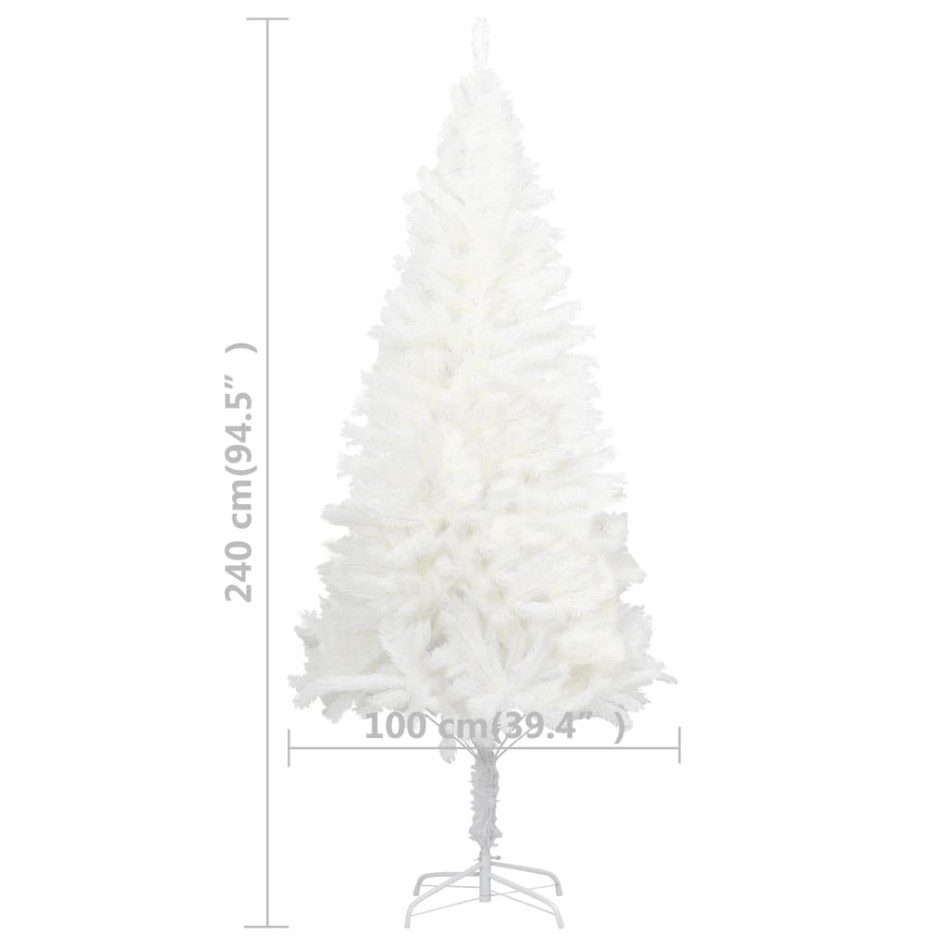 Árbol artificial de Navidad con hojas realistas blanco 240