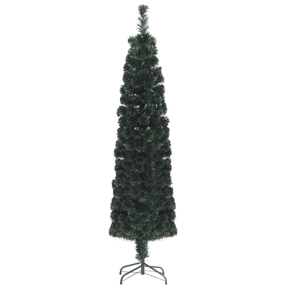 Árbol Navidad artificial estrecho soporte fibra óptica 240