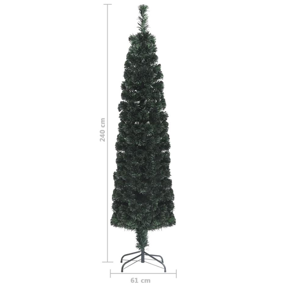 Árbol Navidad artificial estrecho soporte fibra óptica 240