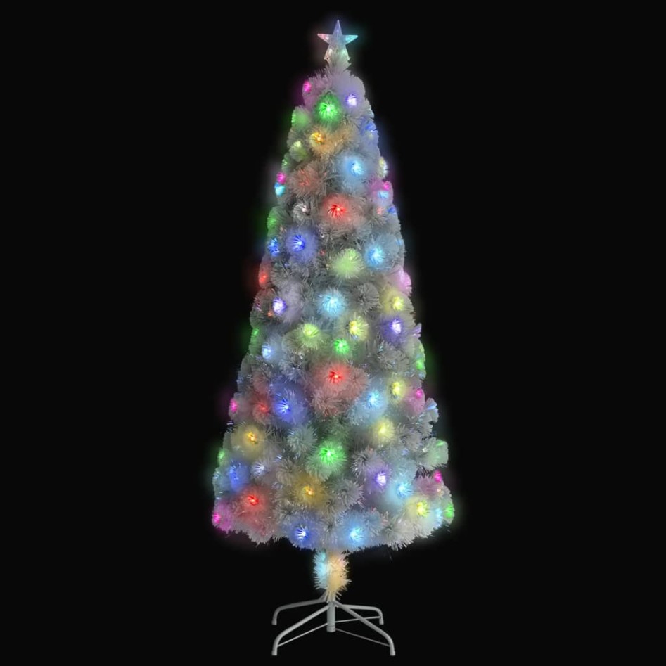 Árbol de Navidad artificial con luces fibra óptica blanco