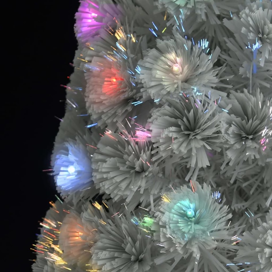 Árbol de Navidad artificial con luces fibra óptica blanco