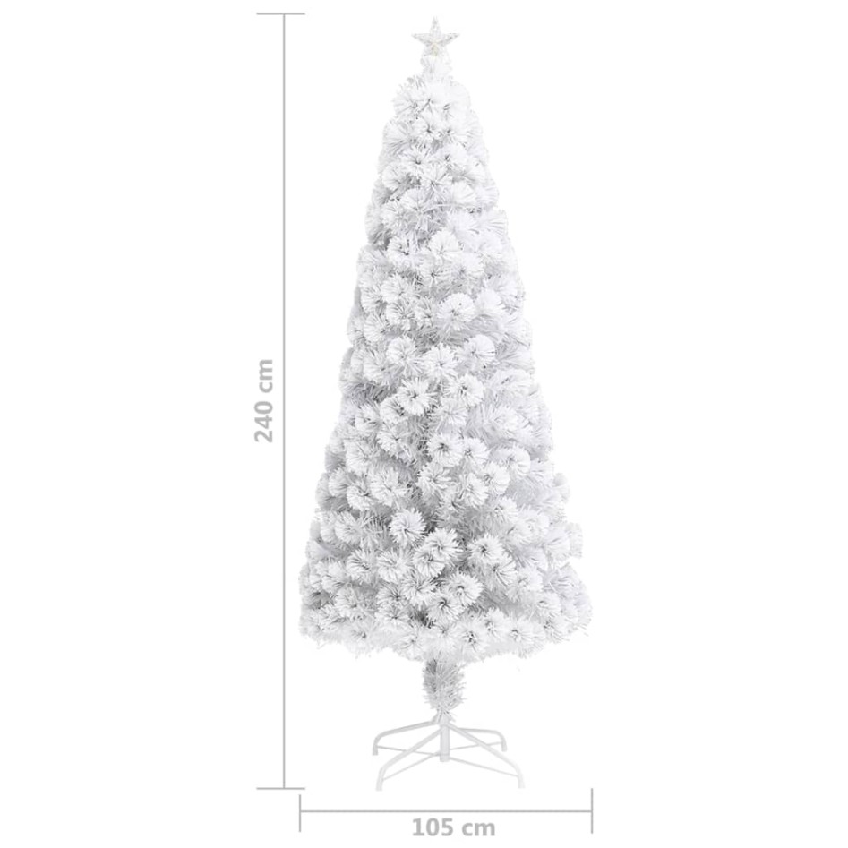 Árbol de Navidad artificial con luces fibra óptica blanco