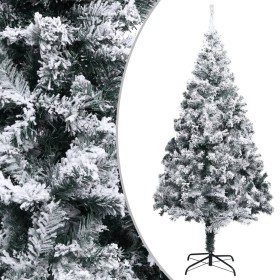 Árbol de Navidad artificial PVC verde nieve flocado 400