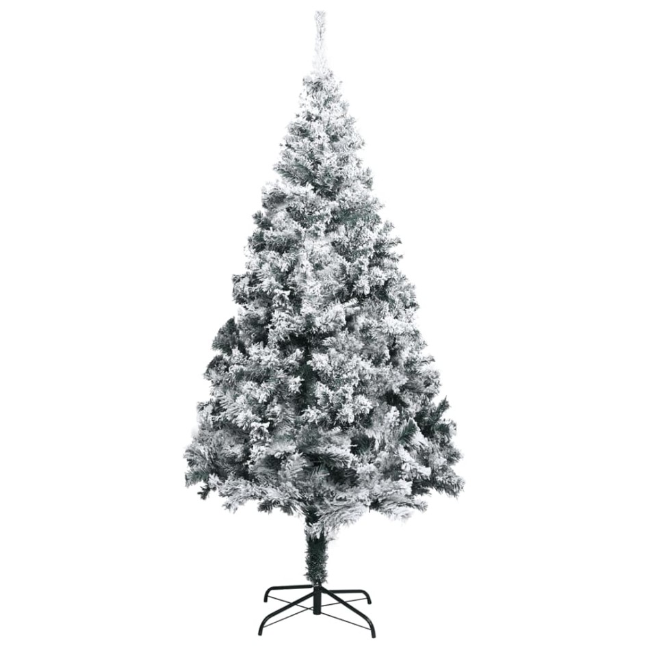 Árbol de Navidad artificial PVC verde nieve flocado 400