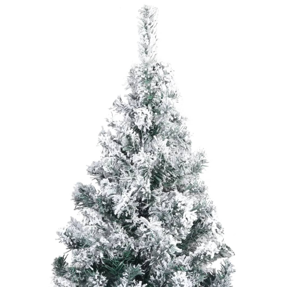 Árbol de Navidad artificial PVC verde nieve flocado 400