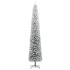 Árbol Navidad estrecho con soporte y nieve artificial PVC