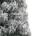 Árbol Navidad estrecho con soporte y nieve artificial PVC