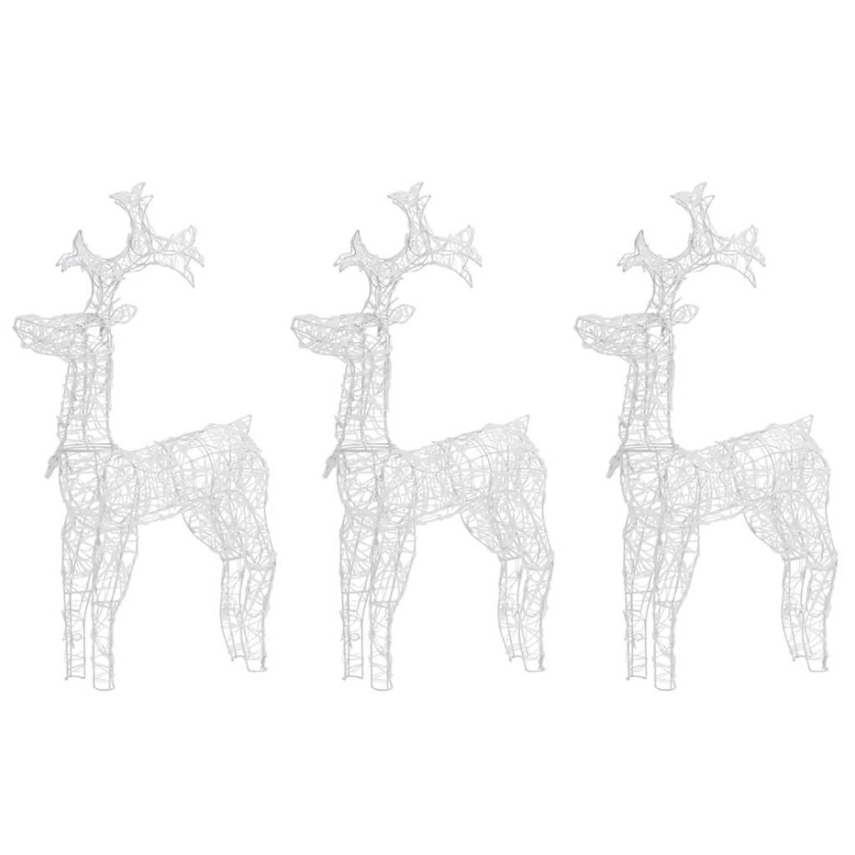 Adorno de reno de Navidad acrílico 3 unidades 60x16x100