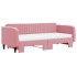 Sofá cama nido con colchón terciopelo rosa 90x200