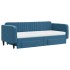 Sofá cama nido con cajones terciopelo azul 90x200