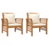 Sillones con cojines blanco crema 2 uds madera maciza de