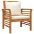 Sillones con cojines blanco crema 2 uds madera maciza de