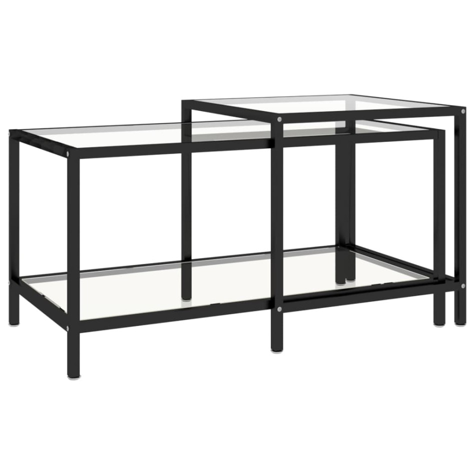 Mesita de centro 2 piezas vidrio templado
