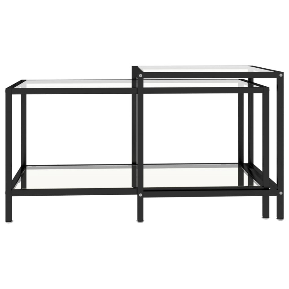 Mesita de centro 2 piezas vidrio templado