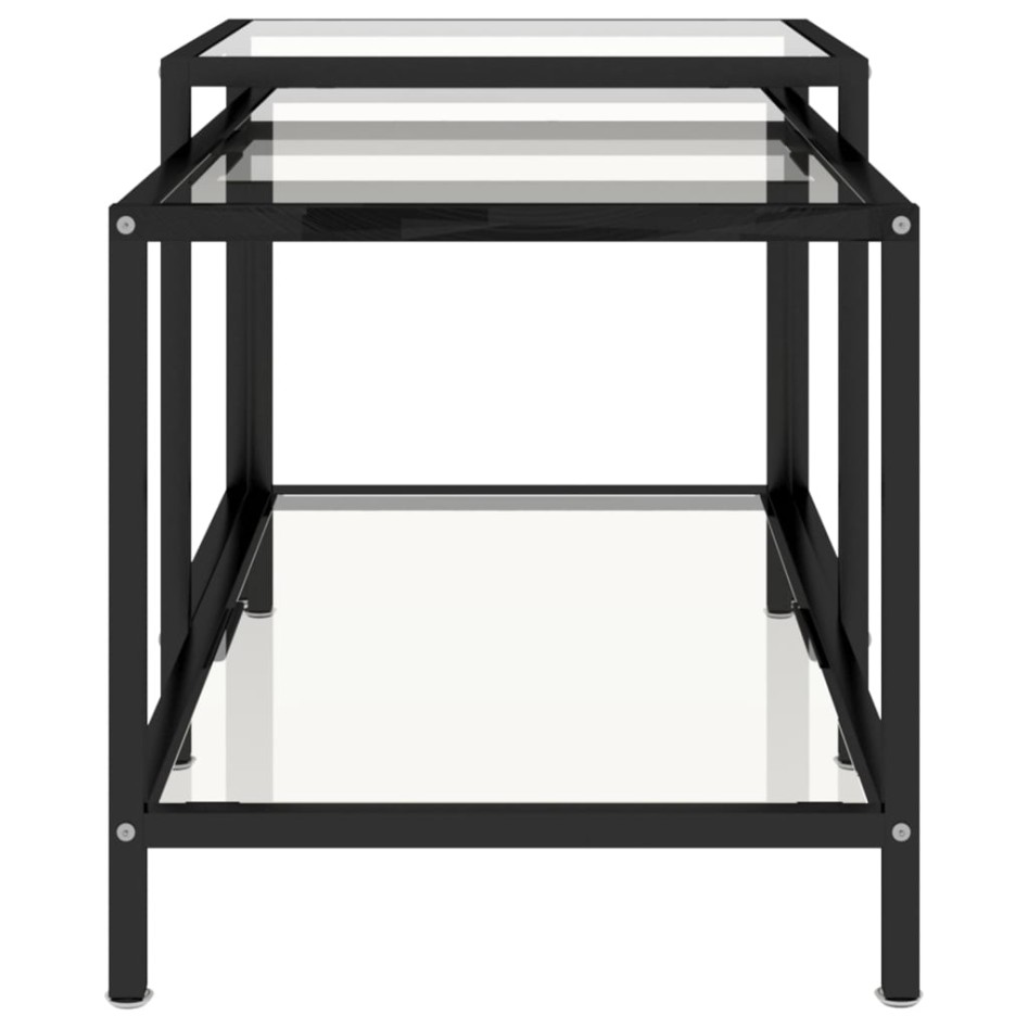 Mesita de centro 2 piezas vidrio templado