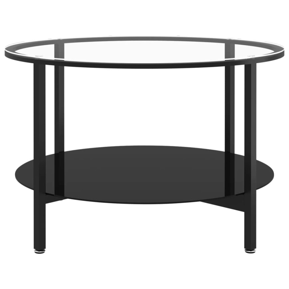 Mesa de centro vidrio templado negro y transparente 70
