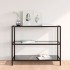 Estantería transparente y negro de vidrio templado 100x36x90