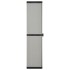Armario de jardín con 3 estantes gris y negro 34x40x168